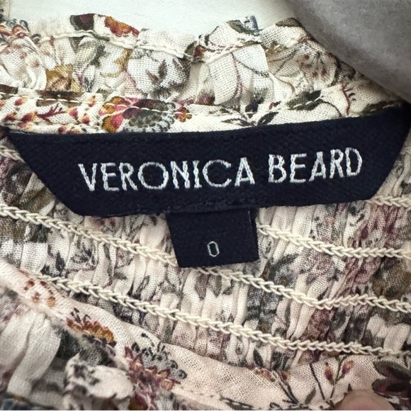 Veronica Beard Kali Floral Blouse Romantic Chic Ivory Multicolor Size 0 - Picture 7 of 8